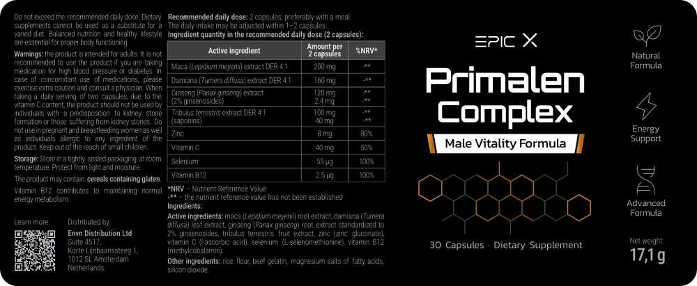 Produktetikett EPIC X